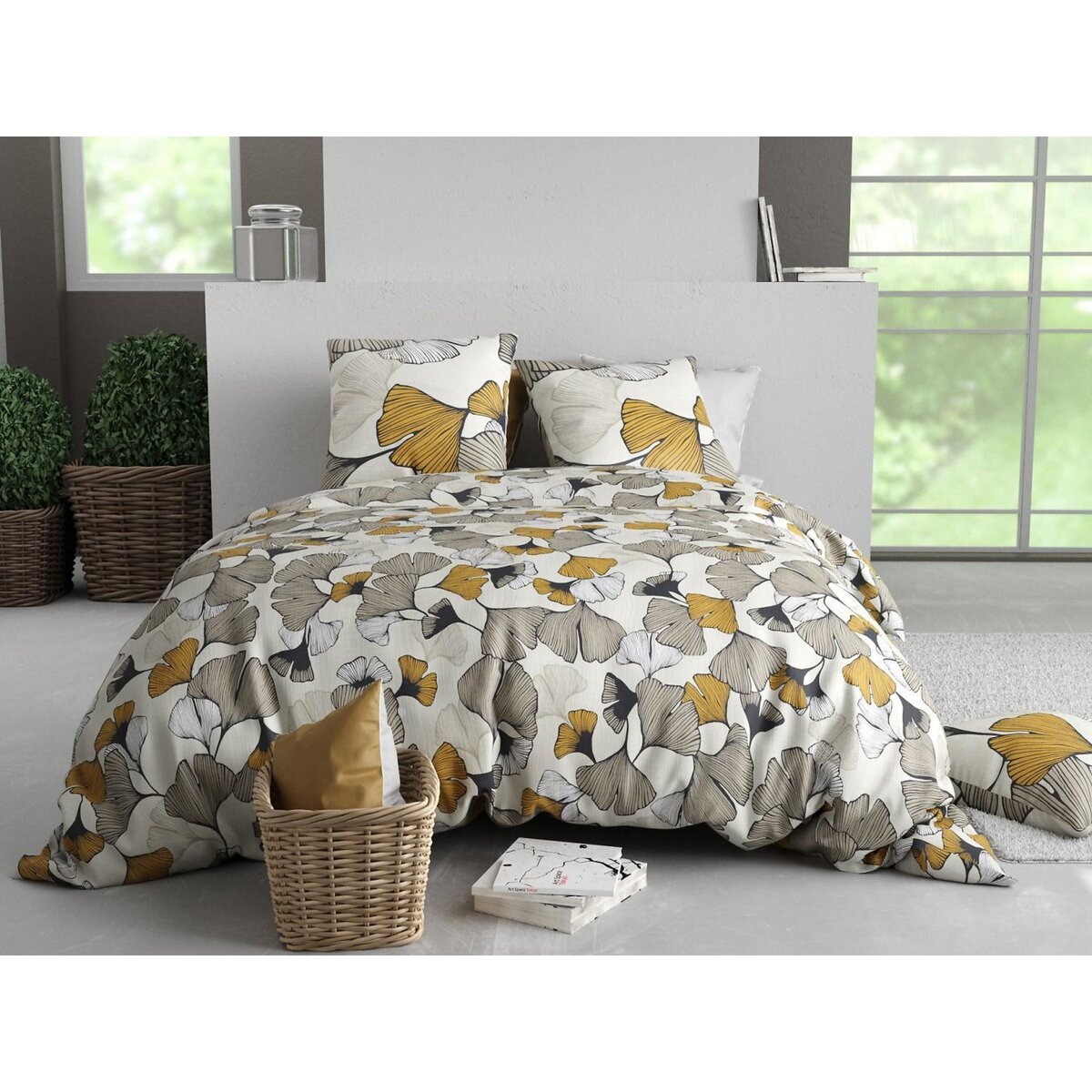 ATELIER DU COTON Parure housse de couette 100% coton 57fils arom