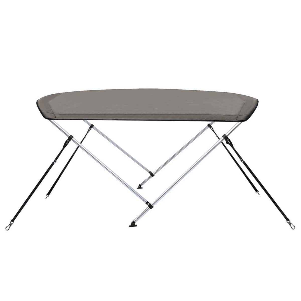 VIDAXL Auvent bimini a 2 arceaux gris 180x130x110 cm