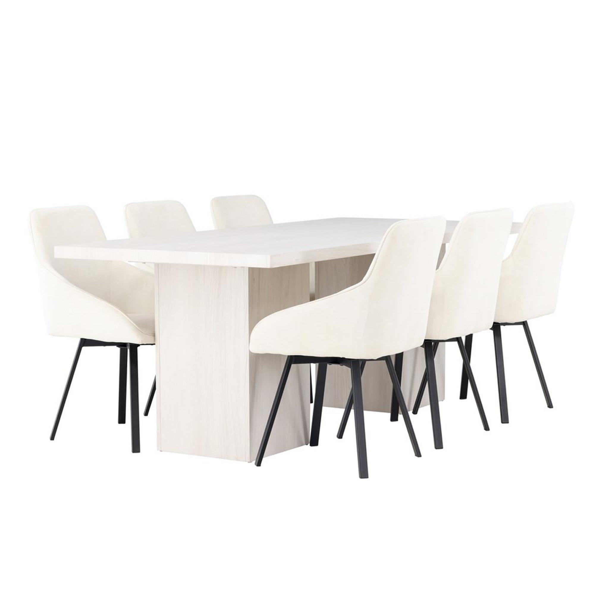Paris Prix Ensemble table à manger & 6 chaises  olga & rosie  200cm naturel & beige