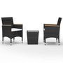 Voir la diapositive 2 : VIDAXL Ensemble de bistro 3 pcs Resine tressee et verre trempe Noir