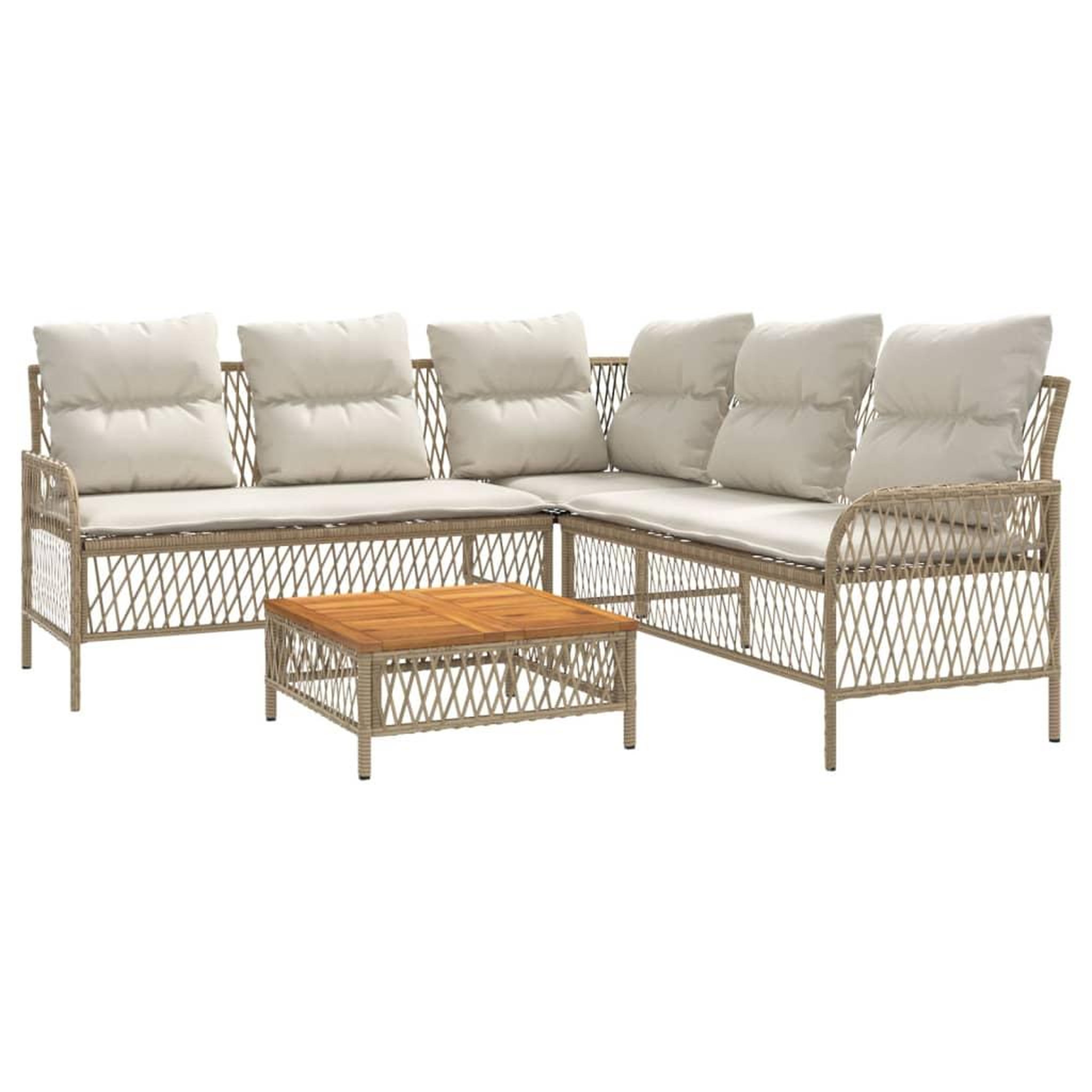 Voir la diapositive 2 : VIDAXL Salon de jardin avec coussins 2 pcs beige resine tressee