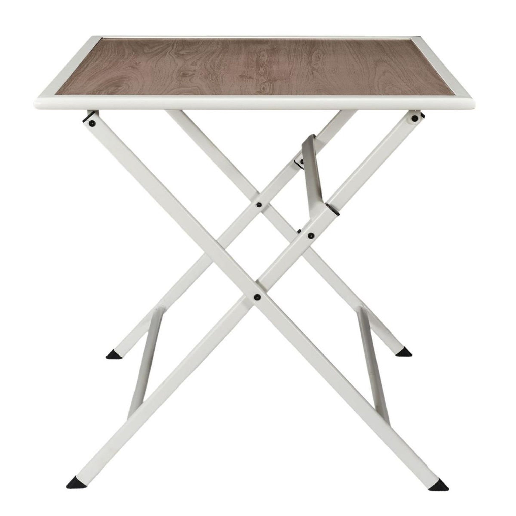 Voir la diapositive 2 : The Home Deco Factory Table de jardin pliable  barcelone  70cm blanc & naturel