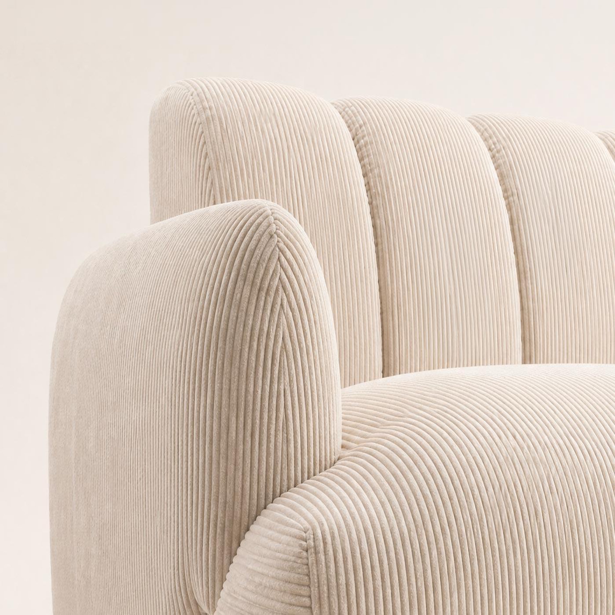 Voir la diapositive 4 : BEST MOBILIER Luigi - canapé droit 3 places en velours côtelé