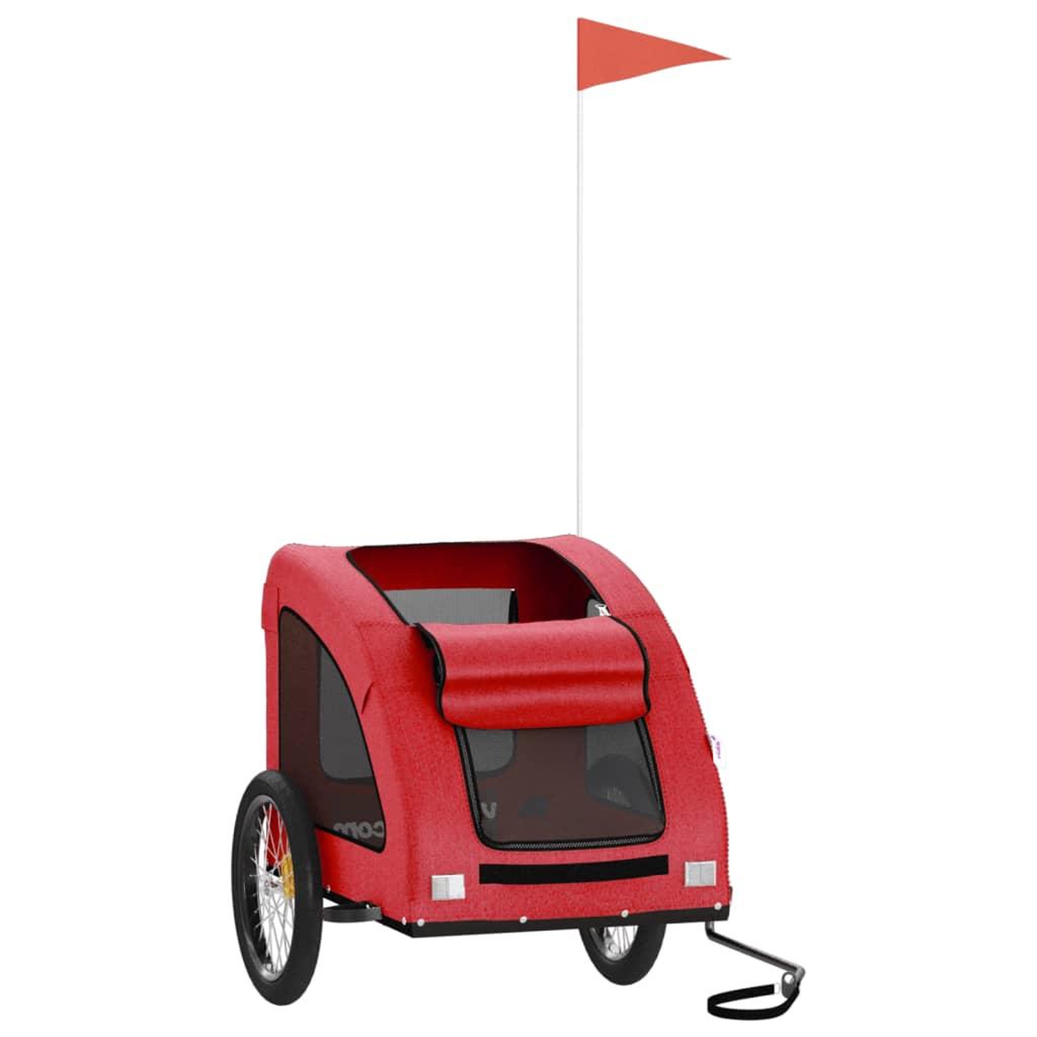 Voir la diapositive 3 : VIDAXL Remorque de velo pour animaux de compagnie rouge