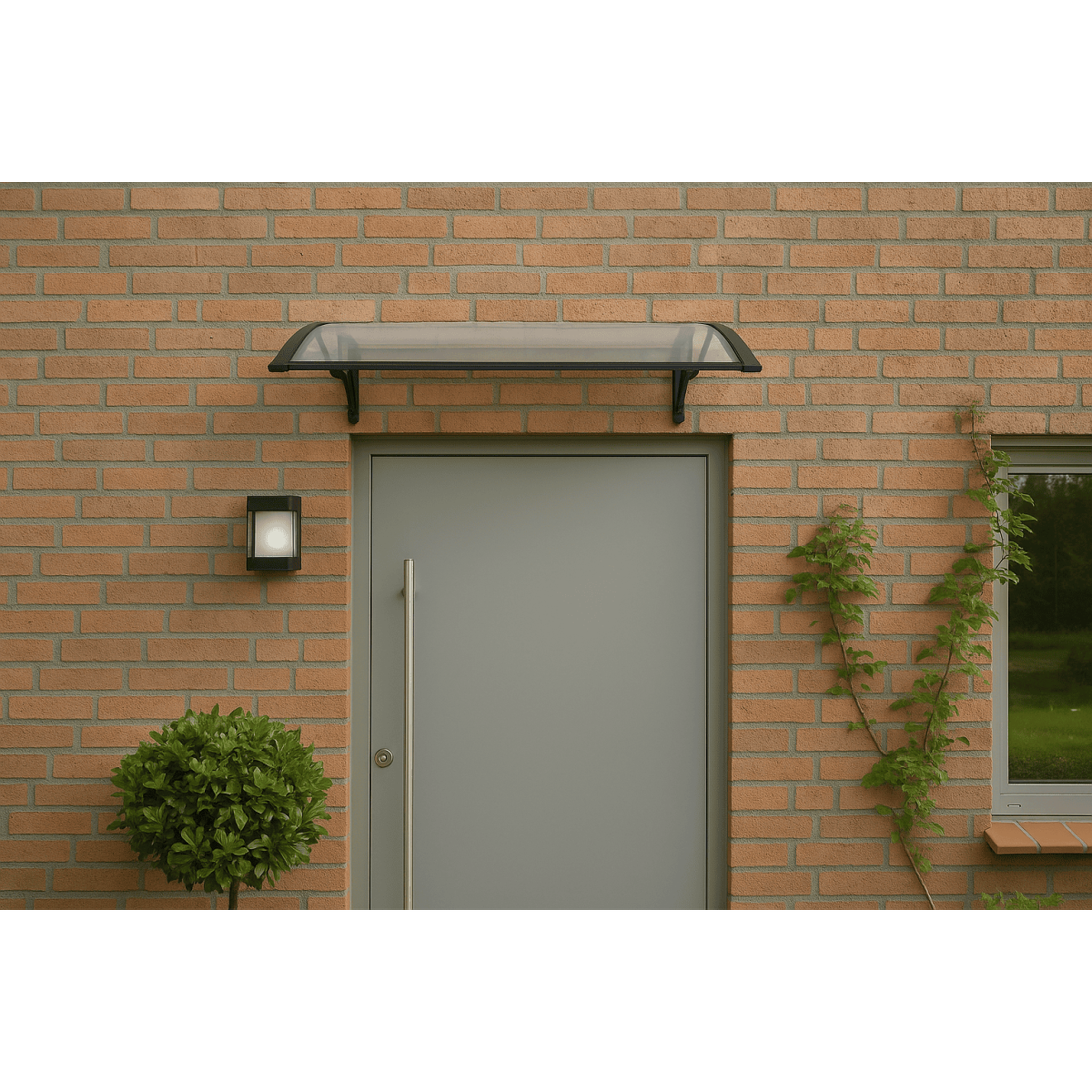 Voir la diapositive 3 : ART PLAST Auvent de Porte d'Entrée et fenêtre 100 x 100 cm - Polycarbonate Anti UV Marquise Extérieure Bras Polypropylène Art Plast