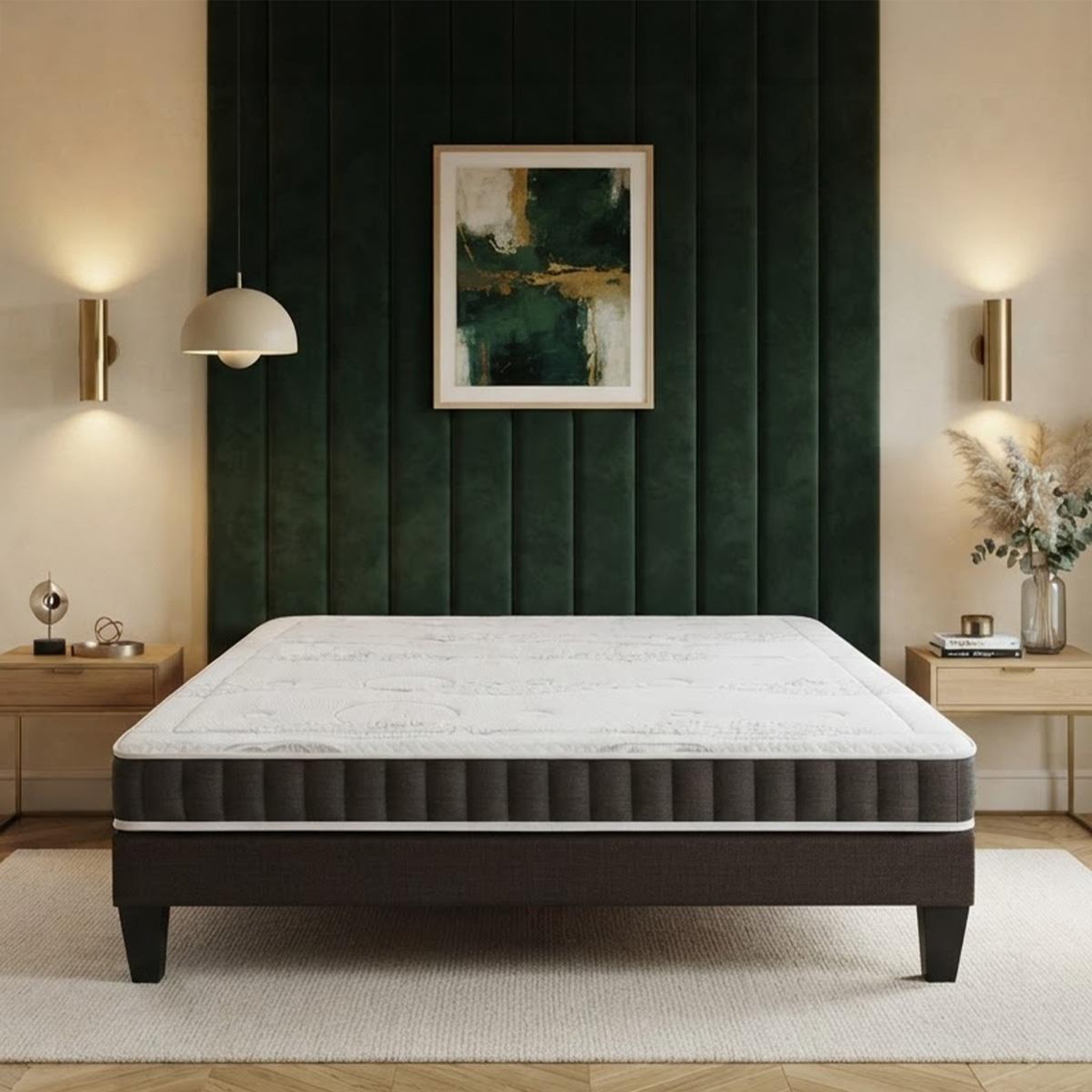 Voir la diapositive 2 : OLYMPE LITERIE Olympe literie | pack prêt à dormir intuition | matelas mémoire de forme + sommier métal + accessoires