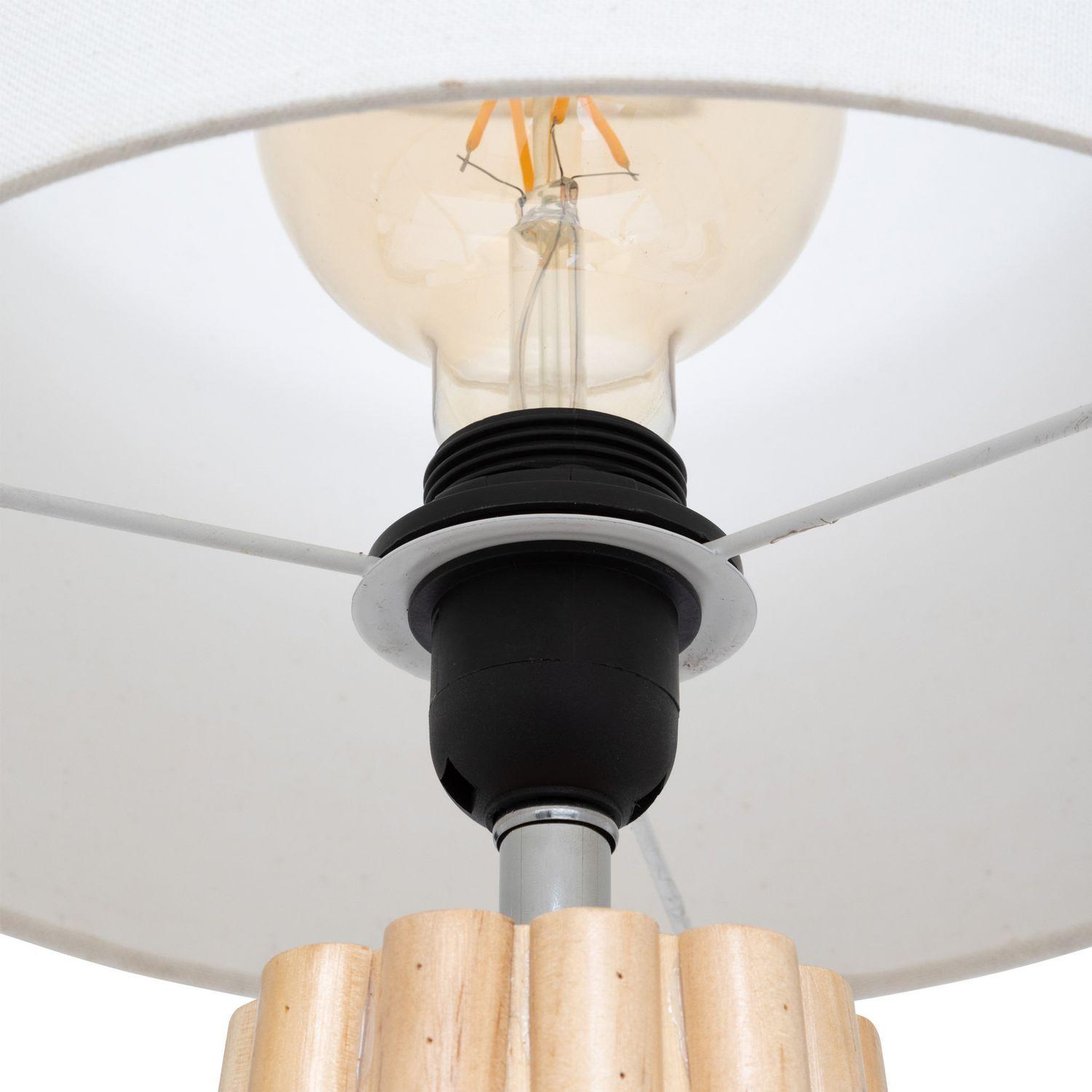 Voir la diapositive 3 : ATMOSPHERA Lampe à poser en bois adon - h. 53 cm - beige