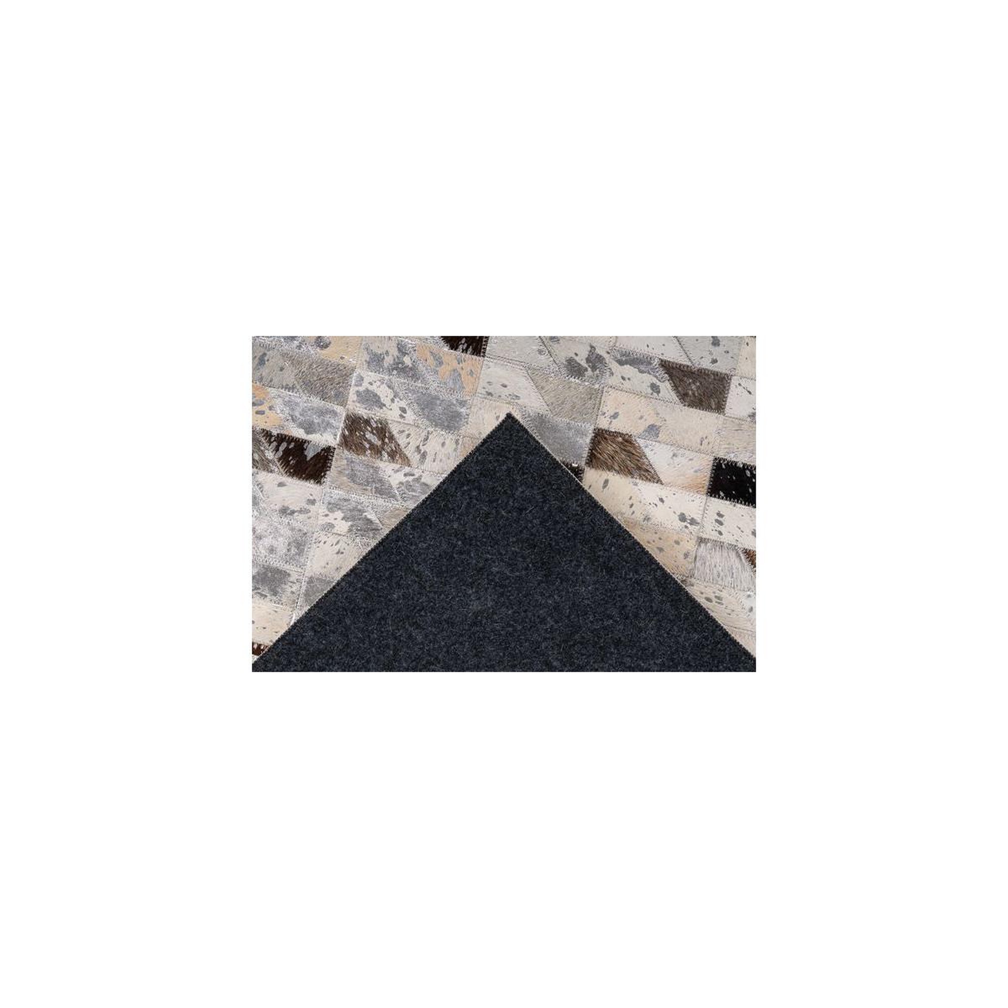 Voir la diapositive 3 : Paris Prix Tapis Fait Main en Cuir  Lavin V  Argent & Multicolore