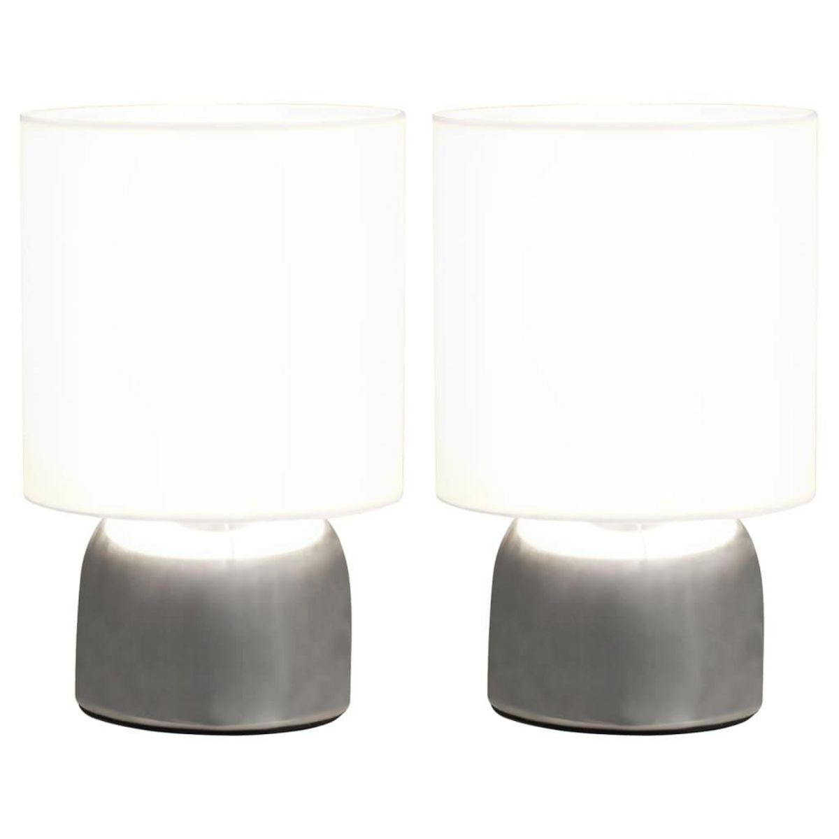 VIDAXL Lampes de table 2 pcs Bouton tactile Blanc E14
