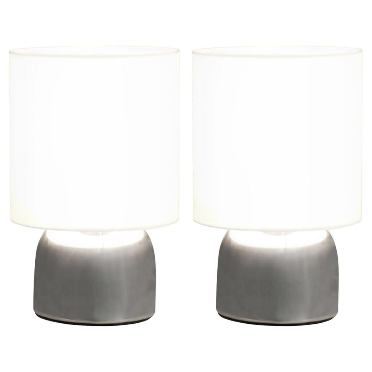 VIDAXL Lampes de table 2 pcs Bouton tactile Blanc E14