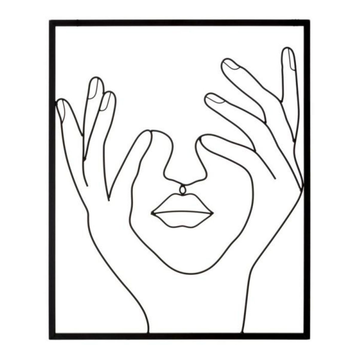 Paris Prix Décoration Murale Encadrée en Métal  Simply Face  61cm Noir