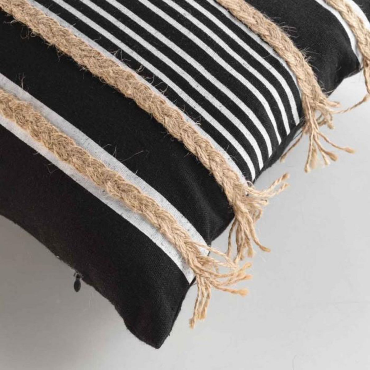 Paris Prix Coussin Déco Imprimé  Milazzo  30x50cm Noir