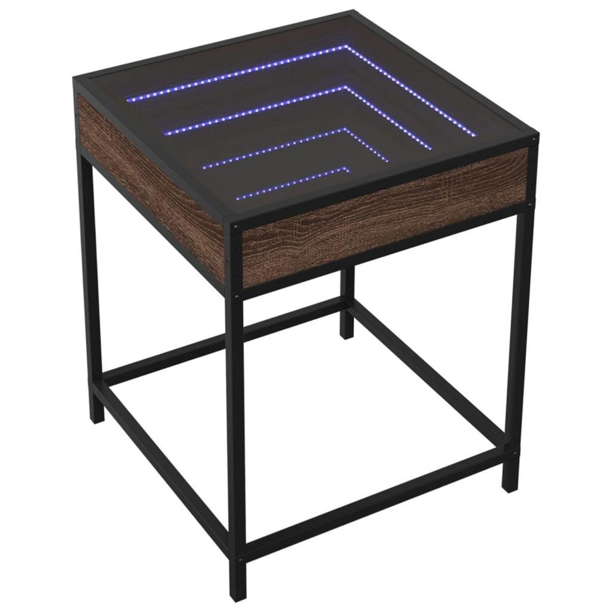 VIDAXL Table basse avec LED Infinity chene marron 40x40x51 cm