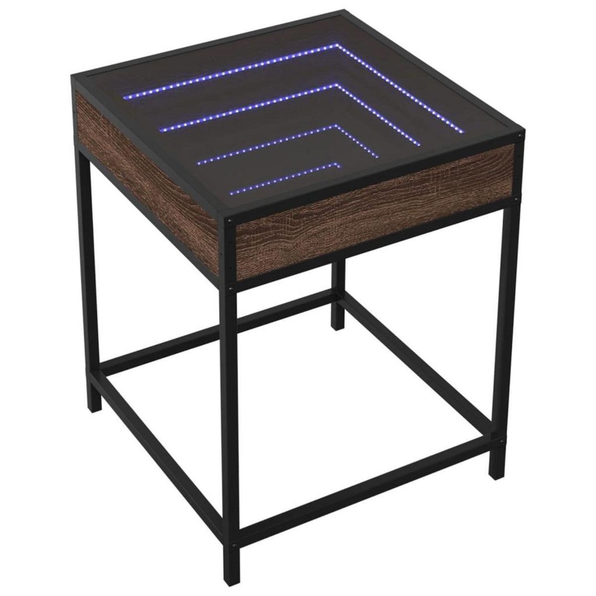 VIDAXL Table basse avec LED Infinity chene marron 40x40x51 cm