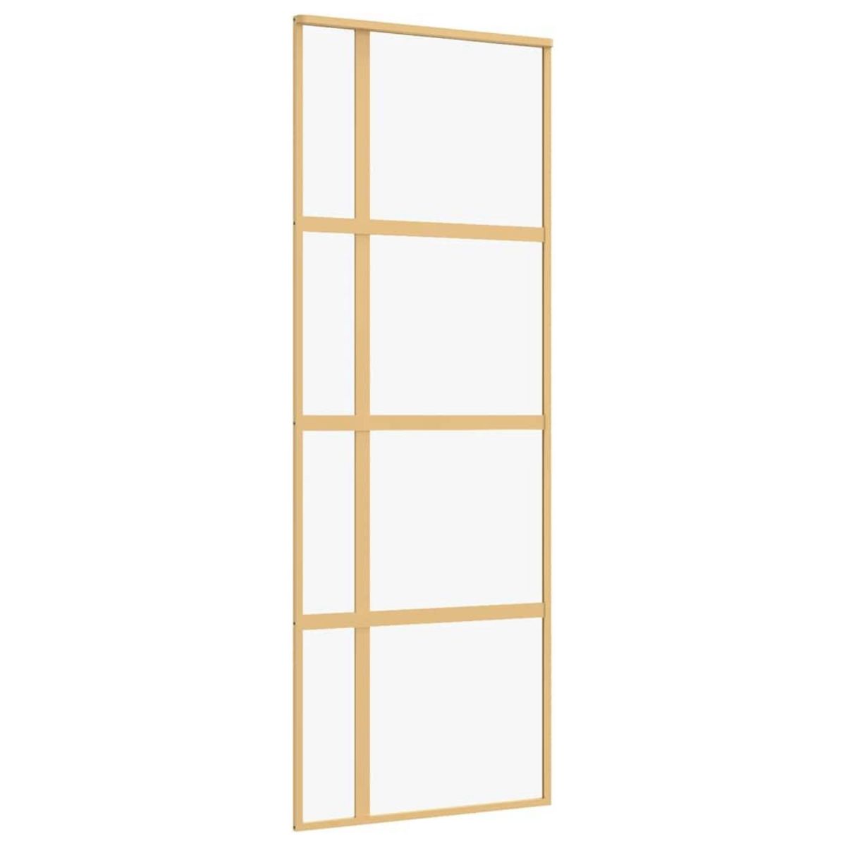 VIDAXL Porte coulissante dore 76x205 cm verre ESG clair et aluminium