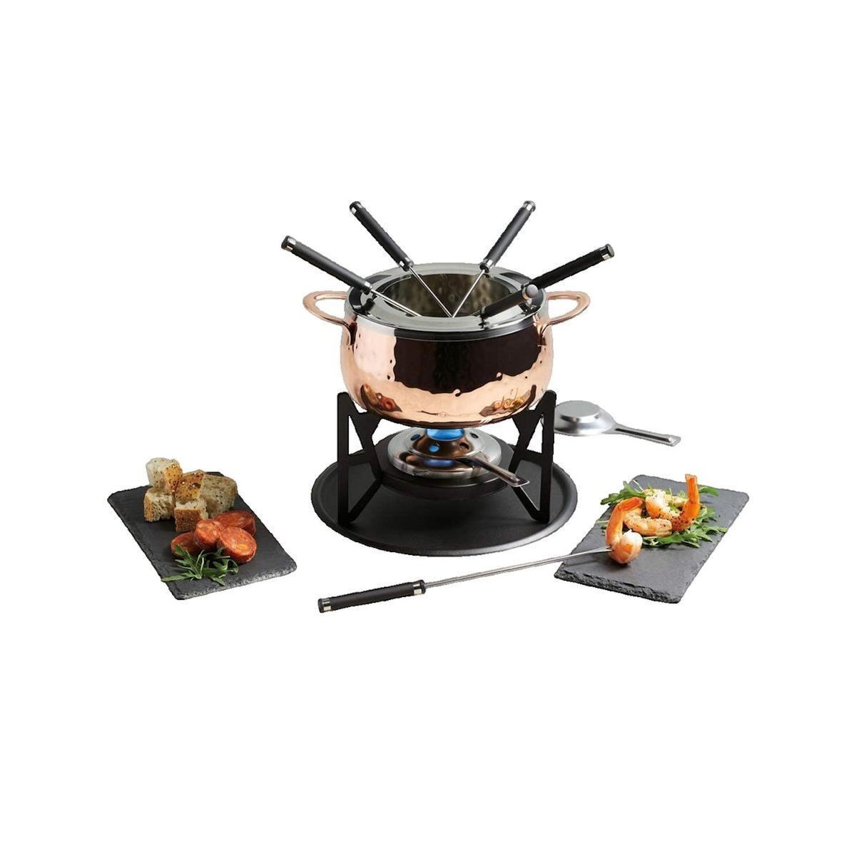 Artesania Ensemble de fondue artesa classique cuivre martelé