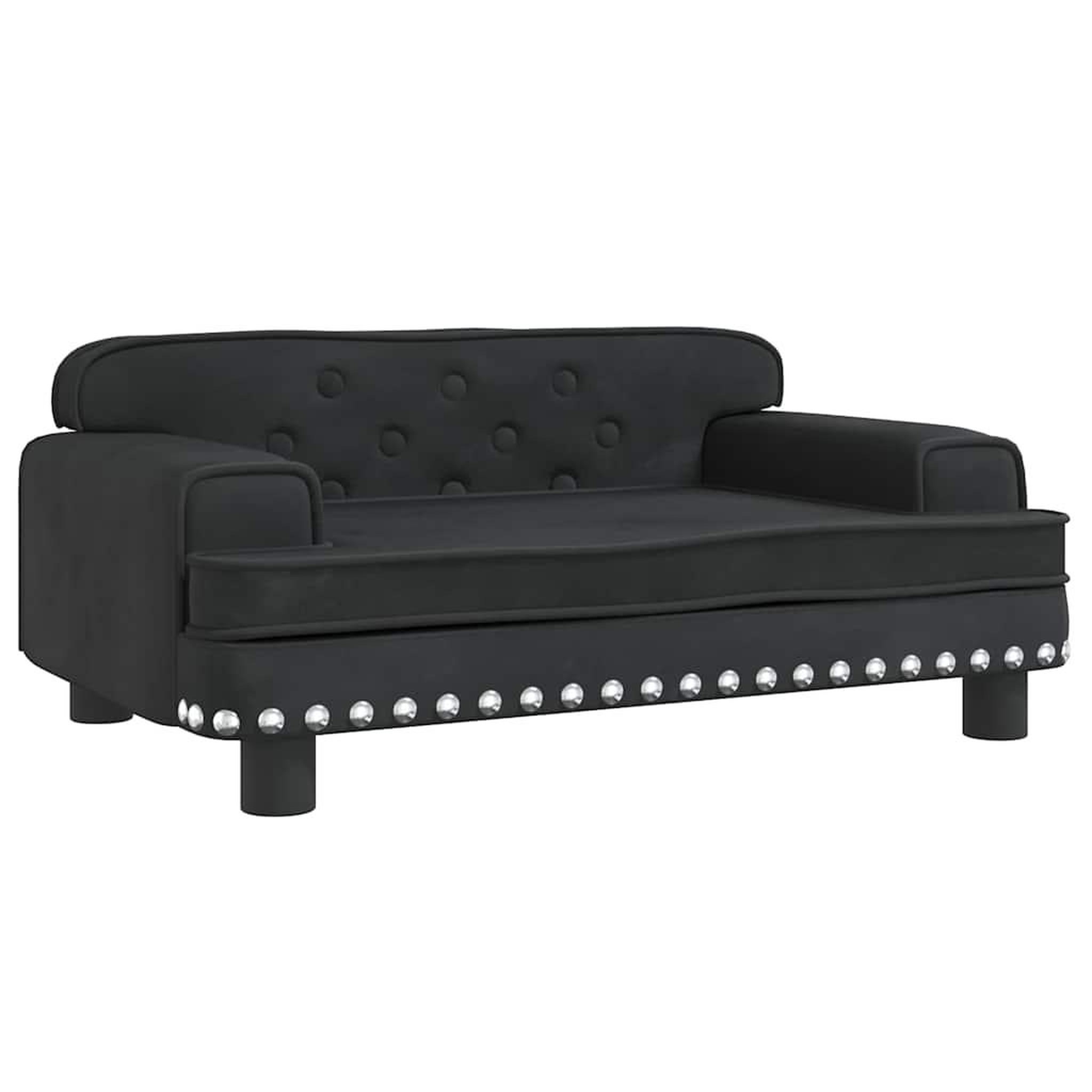 VIDAXL Lit pour chien noir 70x45x30 cm velours