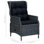 Voir la diapositive 6 : VIDAXL Chaise inclinable de jardin coussins Resine tressee Gris fonce