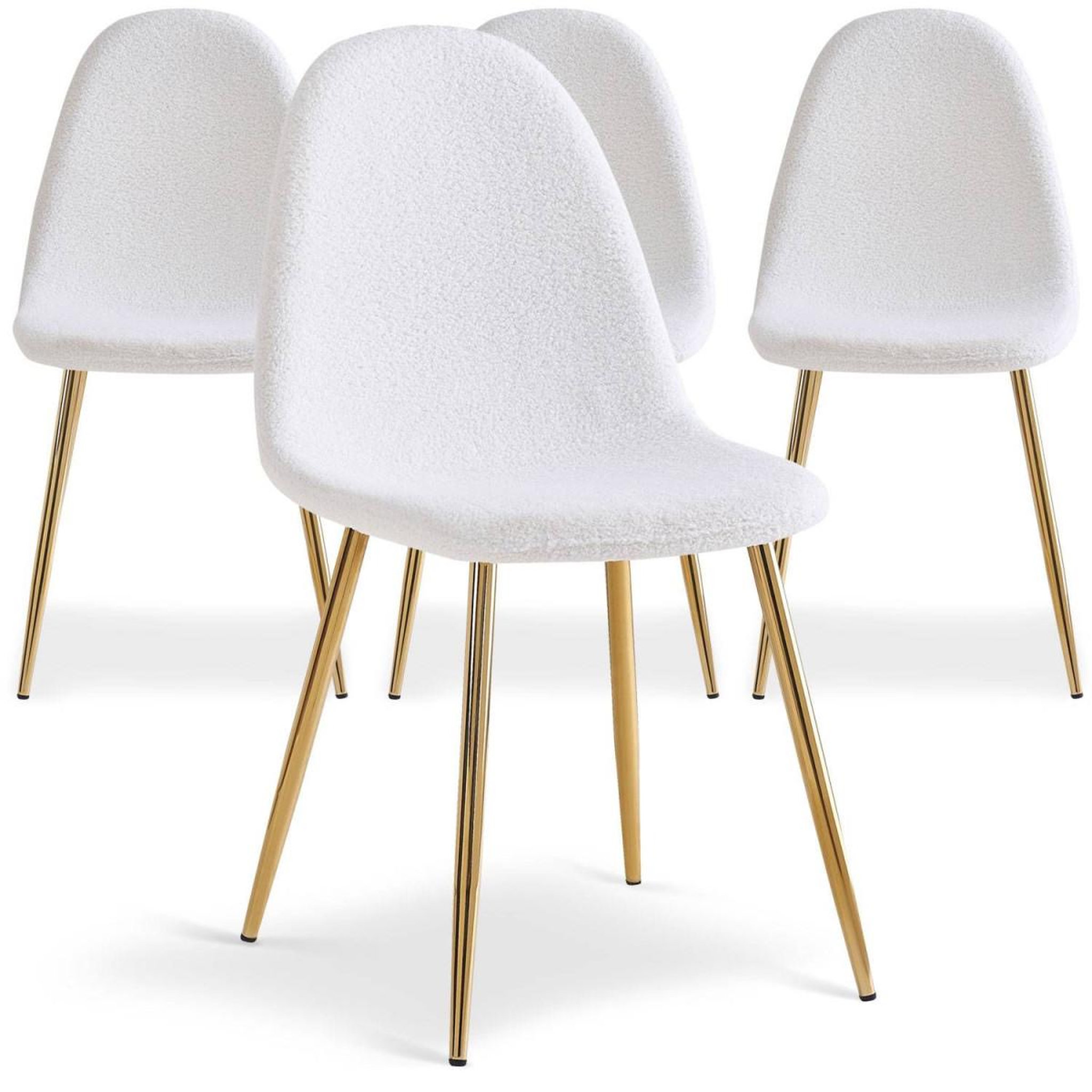Voir la diapositive 2 : Paris Prix Lot de 4 Chaises Bouclette  Waynor  87cm Blanc