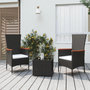 Voir la diapositive 1 : VIDAXL Ensemble de salon de jardin 3 pcs noir poly rotin et acier