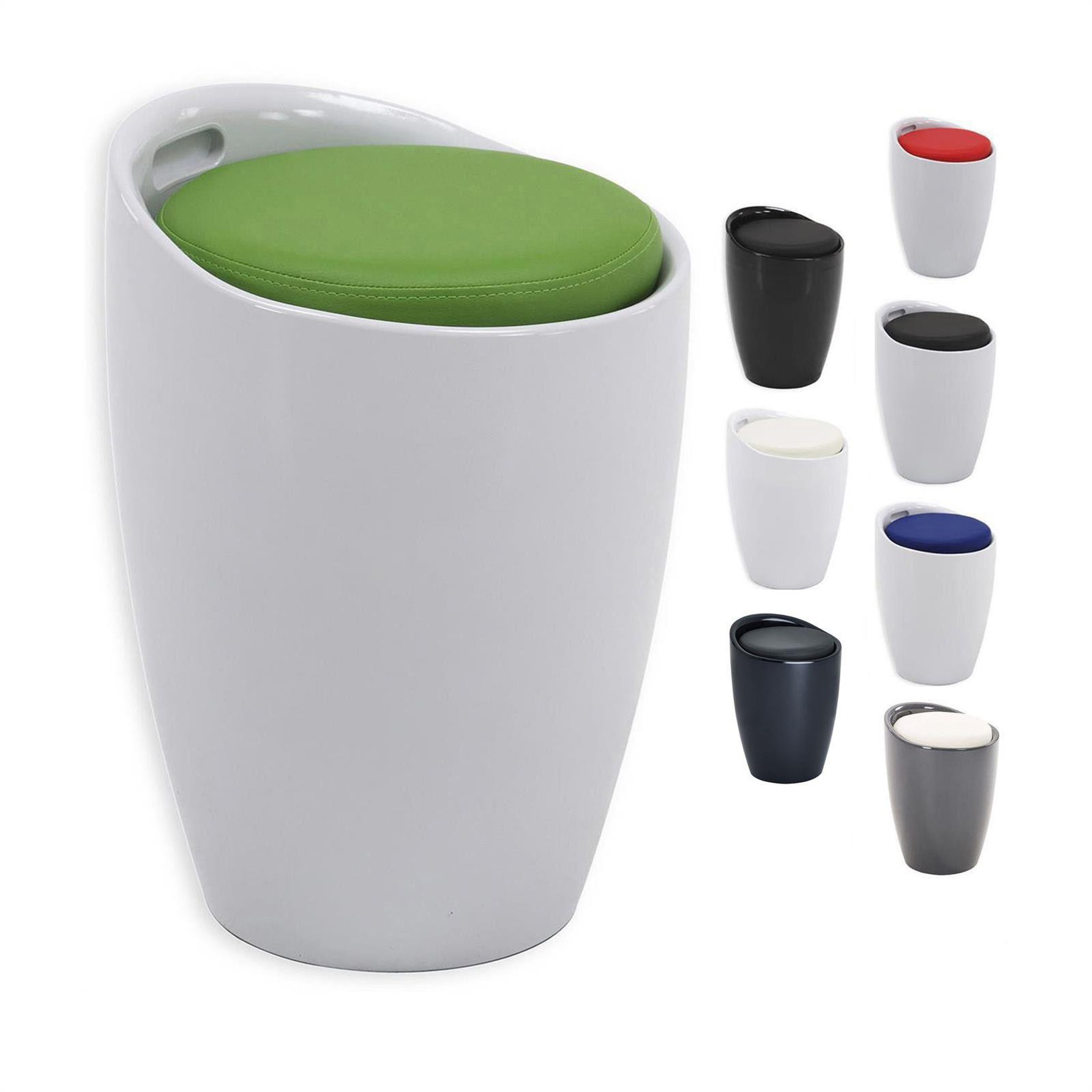 IDIMEX Tabouret coffre de rangement daniel. Coloris disponibles : Noir, Bicolore, Gris, Blanc