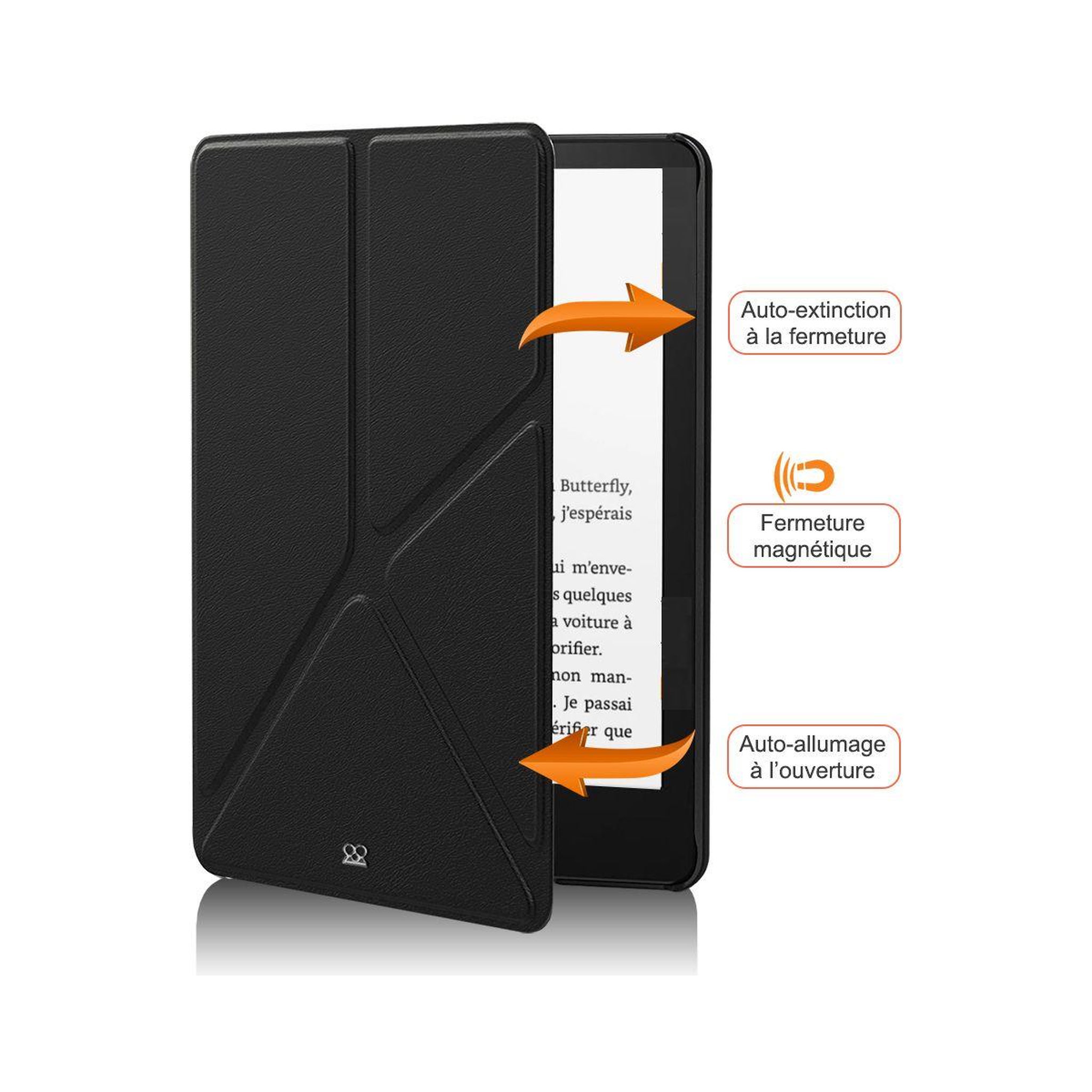 Voir la diapositive 2 : IBROZ Etui origami kindle paperwhite 2021 noir
