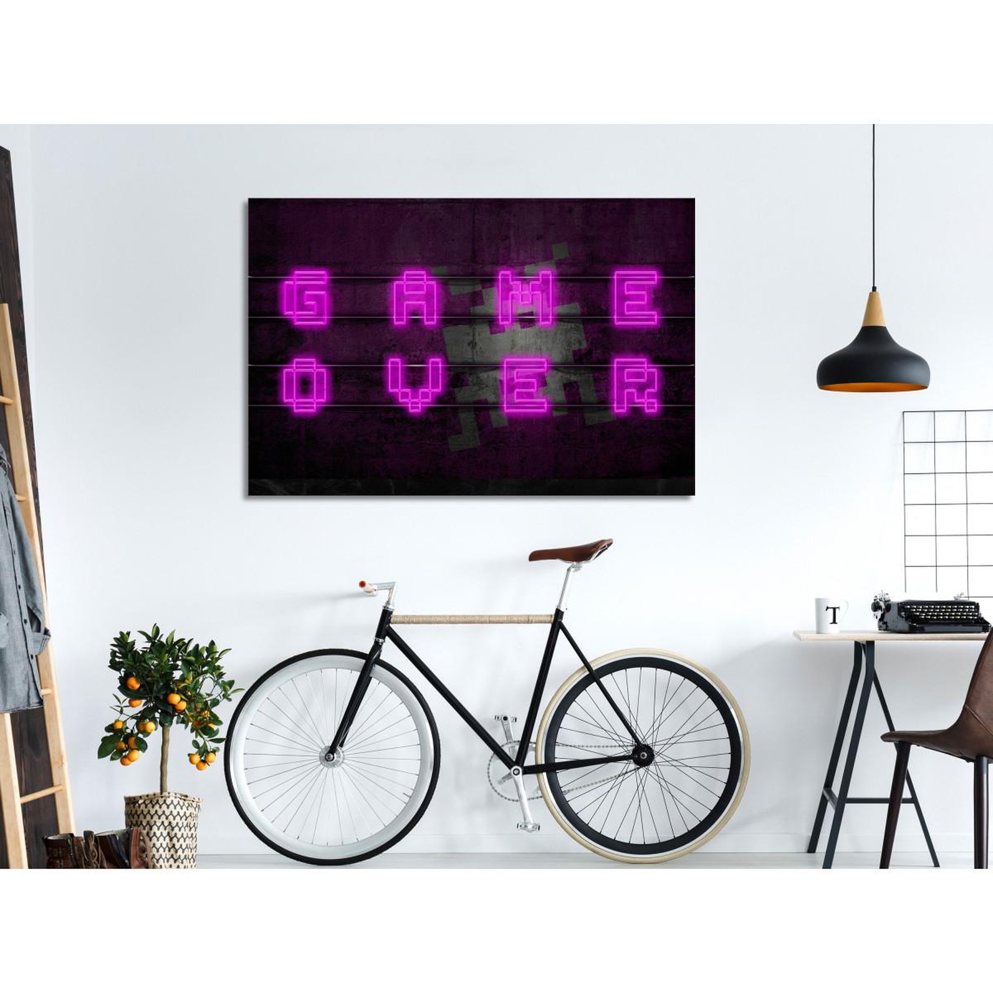 Voir la diapositive 2 : Paris Prix Tableau imprimé  pink neon wide