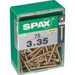 CENTRALE BRICO Lot de 75 vis acier tête fraisée pozidriv SPAX, Diam.3 mm x L.35 mm