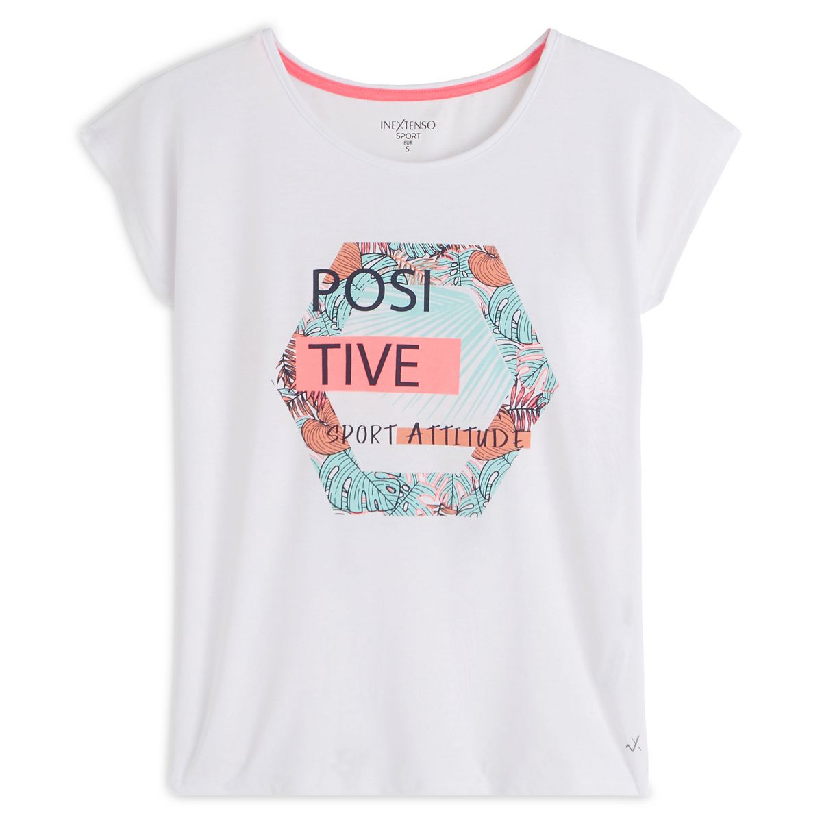 IN EXTENSO T-shirt manches courtes blanc imprimé positive femme