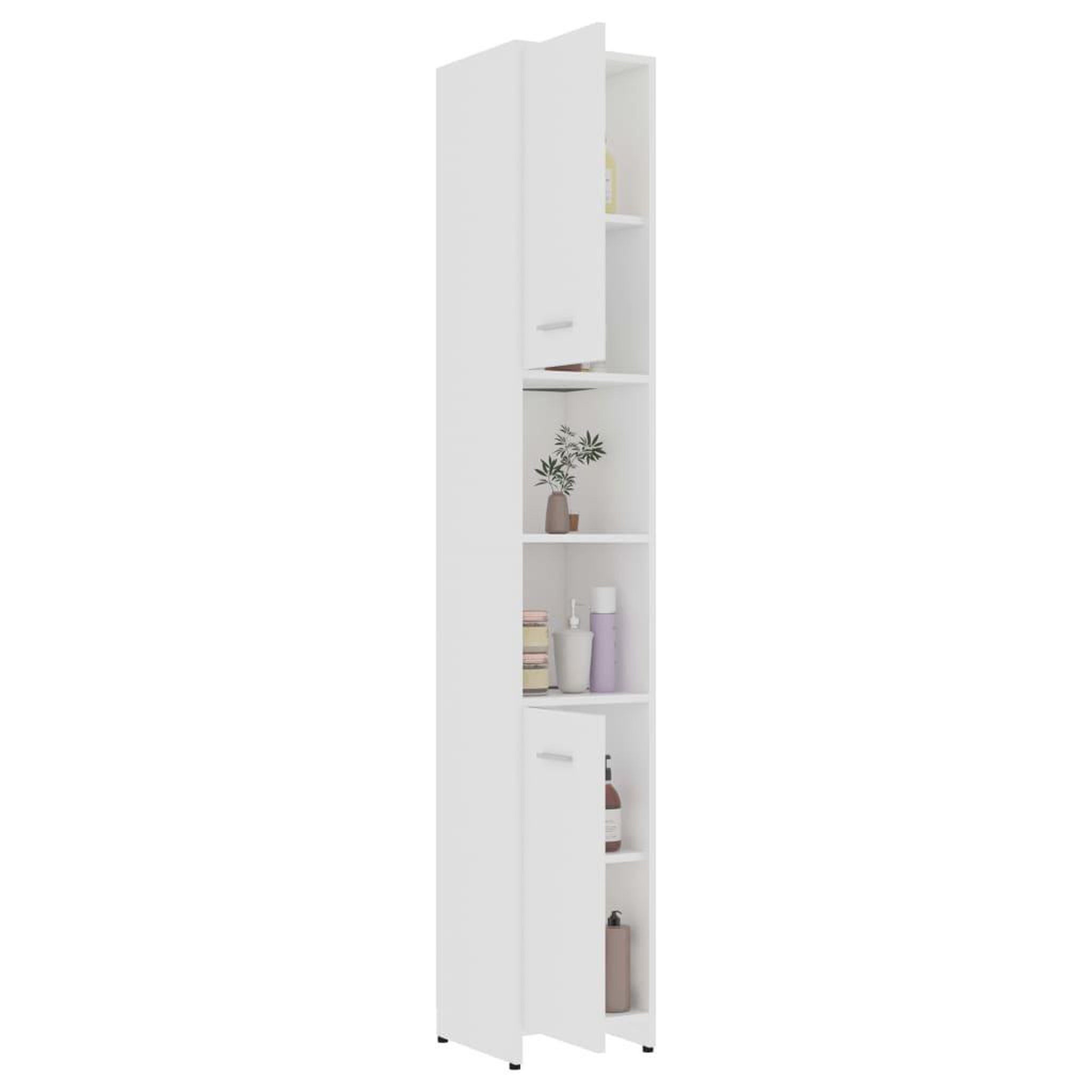 Voir la diapositive 5 : VIDAXL Armoire de salle de bain Blanc 30x30x183,5 cm Bois d'ingenierie