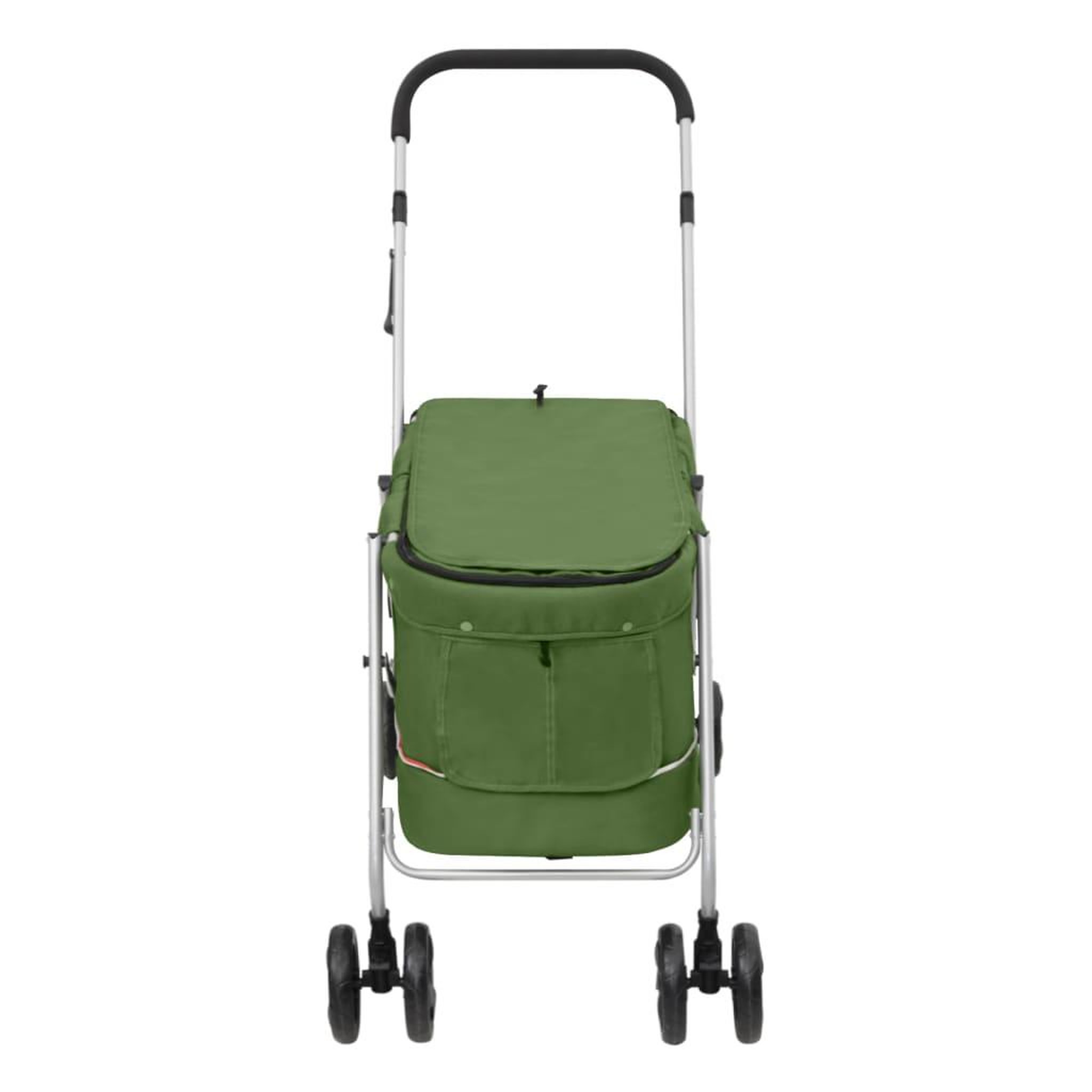 Voir la diapositive 4 : VIDAXL Poussette pour chien pliante Vert 100x49x96 cm Tissu de lin