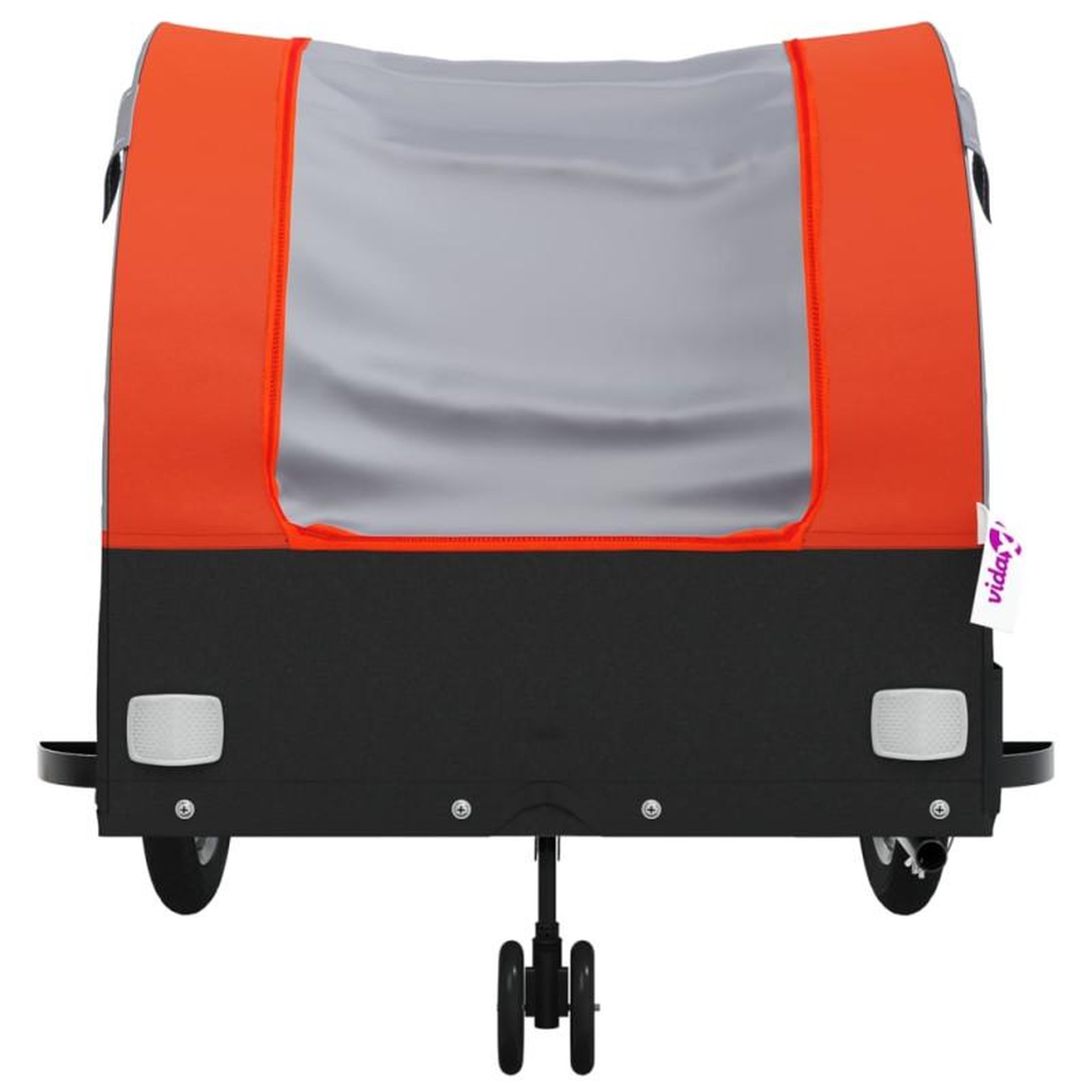 Voir la diapositive 6 : VIDAXL Remorque de vélo noir et orange 45 kg fer