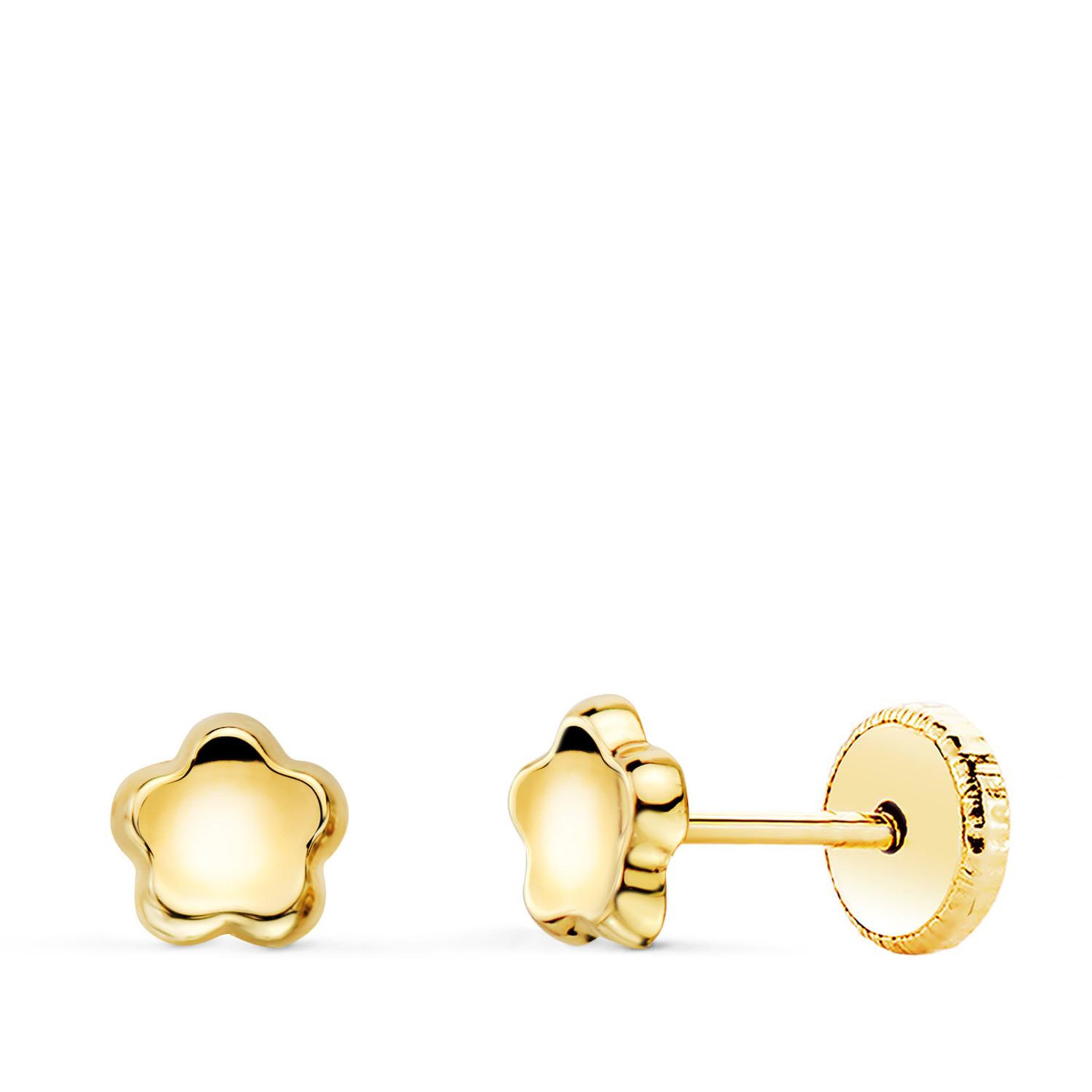 L'ATELIER D'AZUR Boucles d'Oreilles Or 18 Carats 750/000 Jaune Fleur