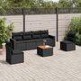 Voir la diapositive 1 : VIDAXL Salon de jardin 7 pcs avec coussins noir resine tressee