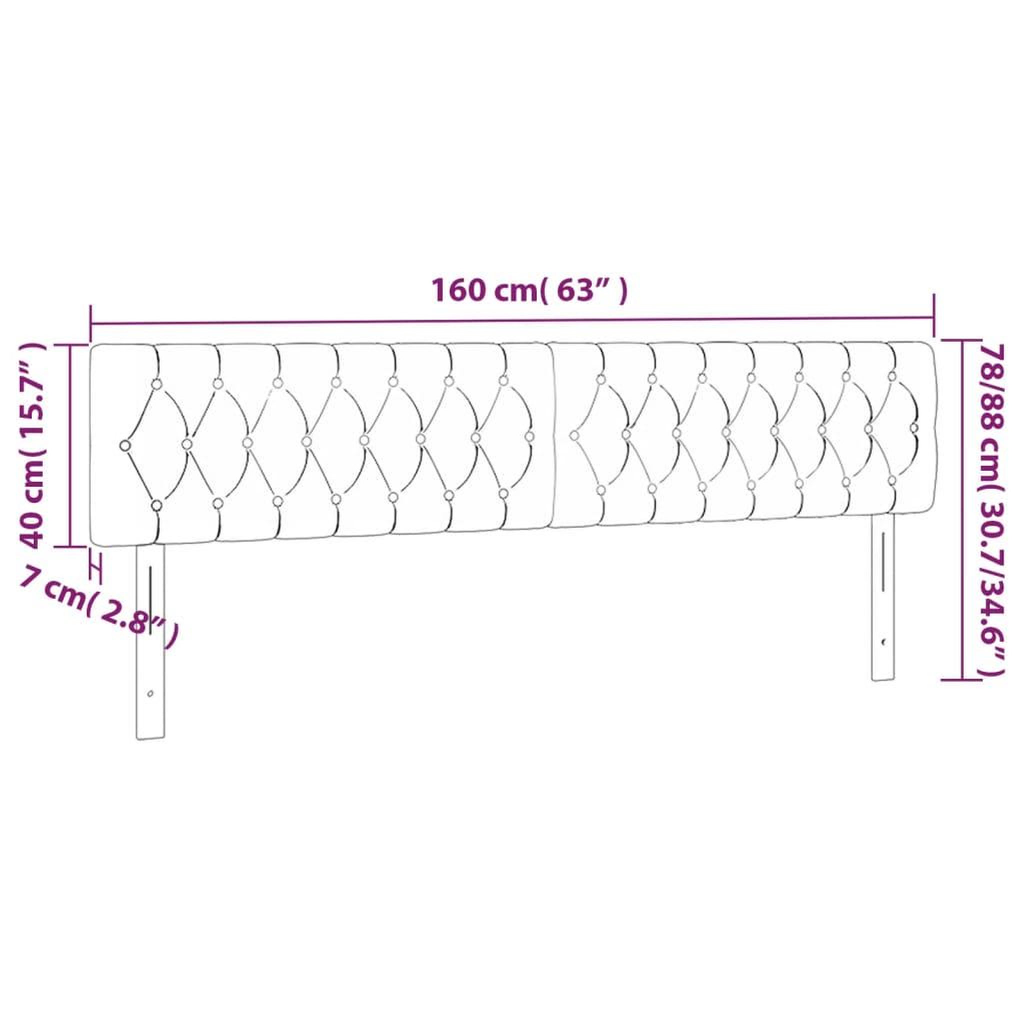 Voir la diapositive 6 : VIDAXL Tete de lit a LED Taupe 160x7x78/88 cm Tissu