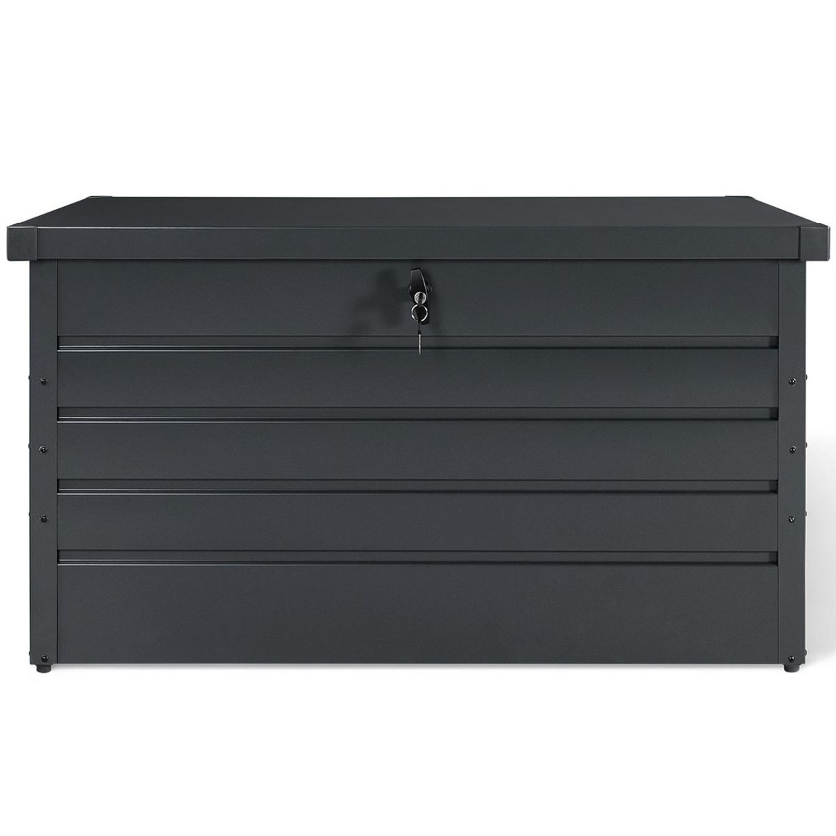 ID MARKET Coffre de rangement métal verrouillable gris anthracite pour jardin 810L