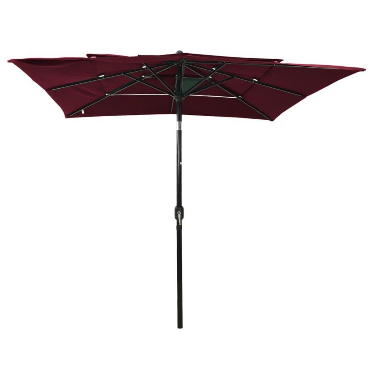 VIDAXL Parasol de jardin a 3 niveaux mat en aluminium rouge bordeaux
