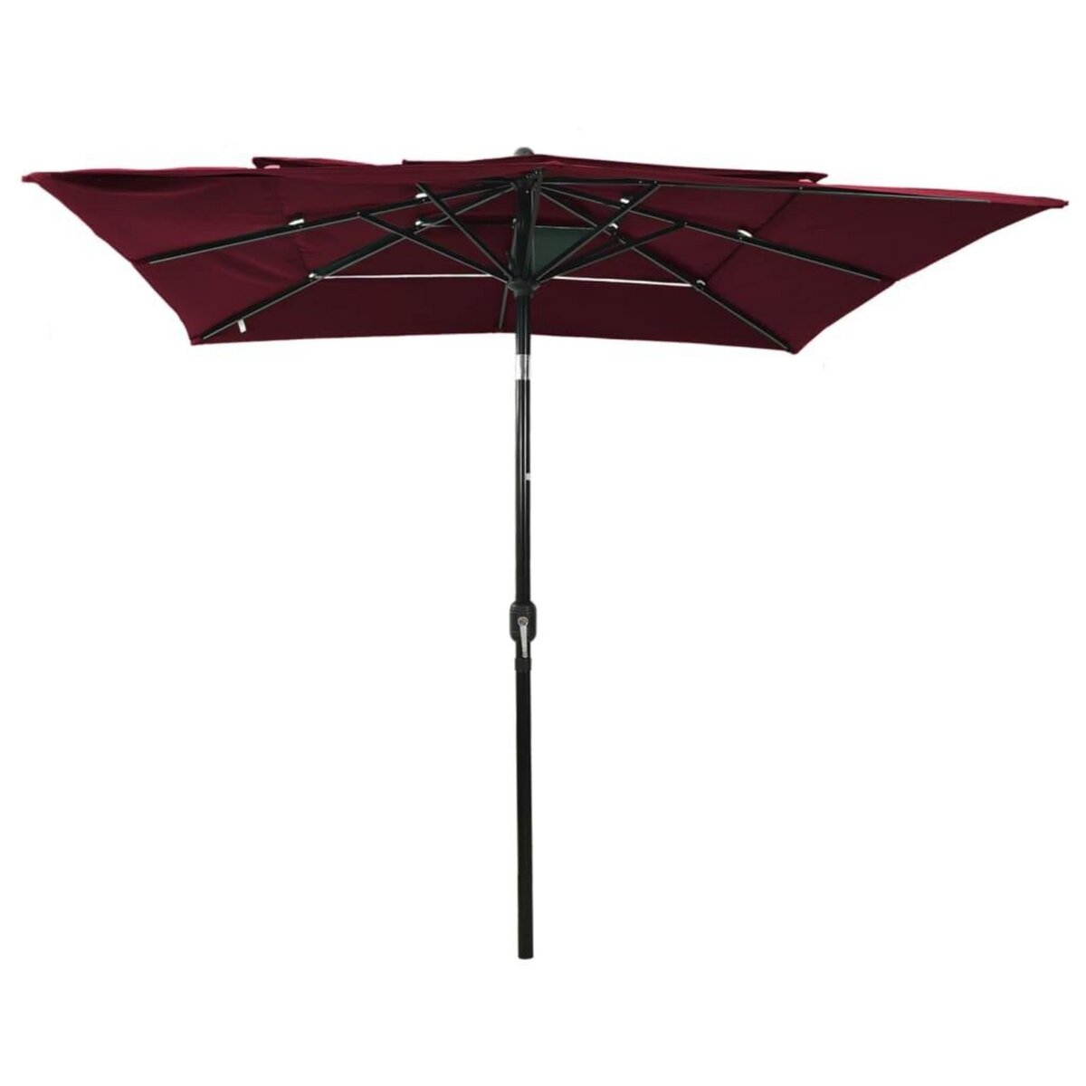 VIDAXL Parasol de jardin a 3 niveaux mat en aluminium rouge bordeaux