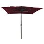 Voir la diapositive 2 : VIDAXL Parasol de jardin a 3 niveaux mat en aluminium rouge bordeaux