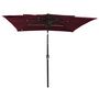 Voir la diapositive 2 : VIDAXL Parasol de jardin a 3 niveaux mat en aluminium rouge bordeaux