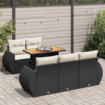 VIDAXL Salon de jardin 6 pcs avec coussins noir resine tressee