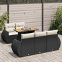 Voir la diapositive 1 : VIDAXL Salon de jardin 6 pcs avec coussins noir resine tressee
