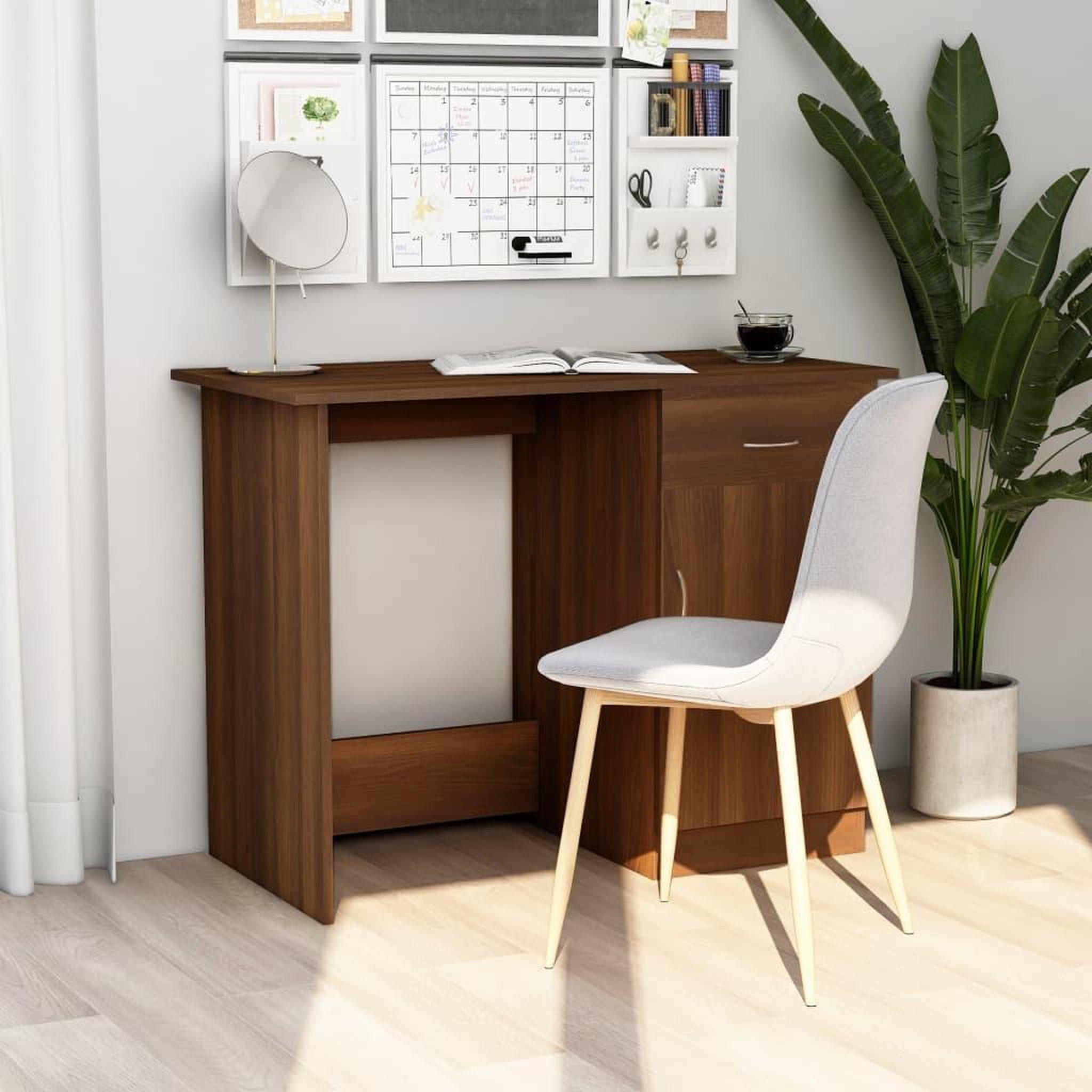 Voir la diapositive 1 : VIDAXL Bureau Chene marron 100x50x76 cm Bois d'ingenierie