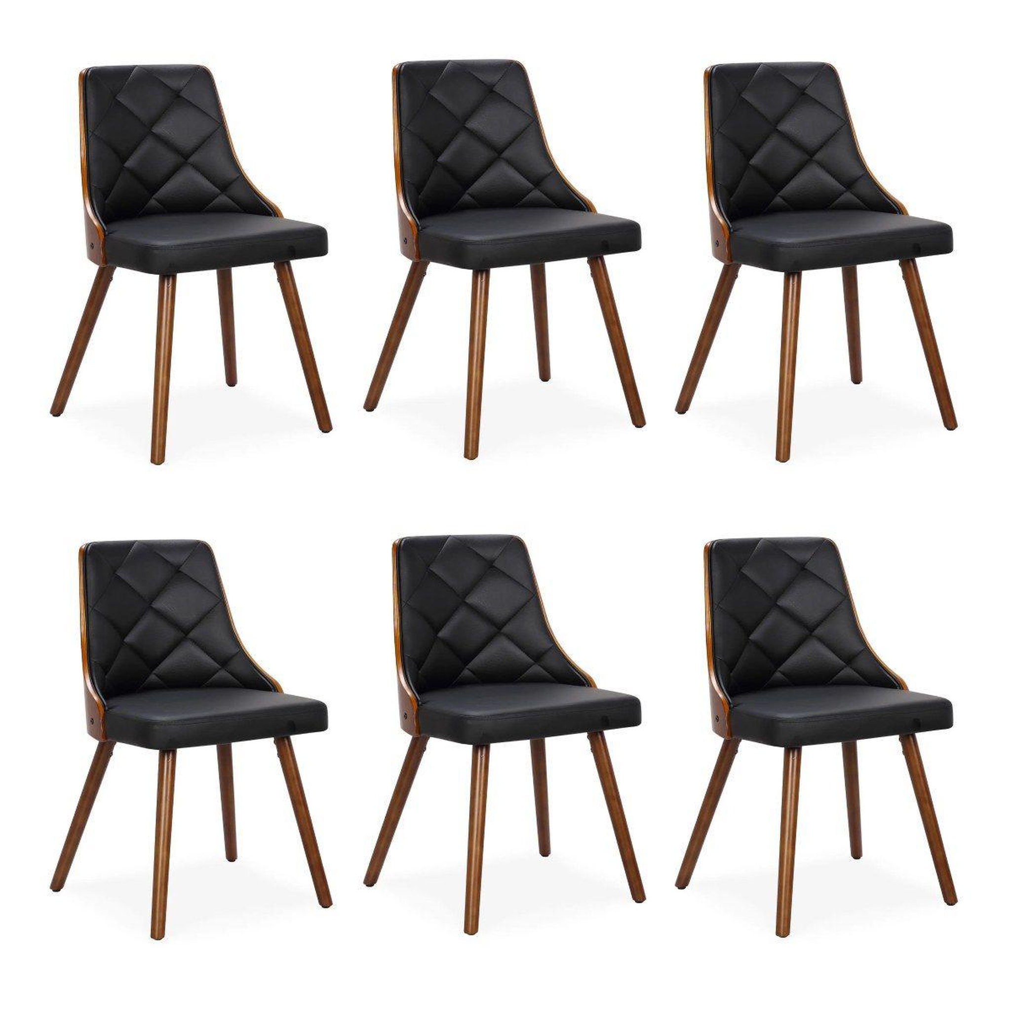 Paris Prix Lot de 6 chaises scandinave  cargo  79cm noisette & noir