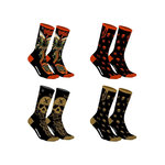 FREEGUN Lot de 4 paires chaussettes Homme Hyraw. Coloris disponibles : Noir