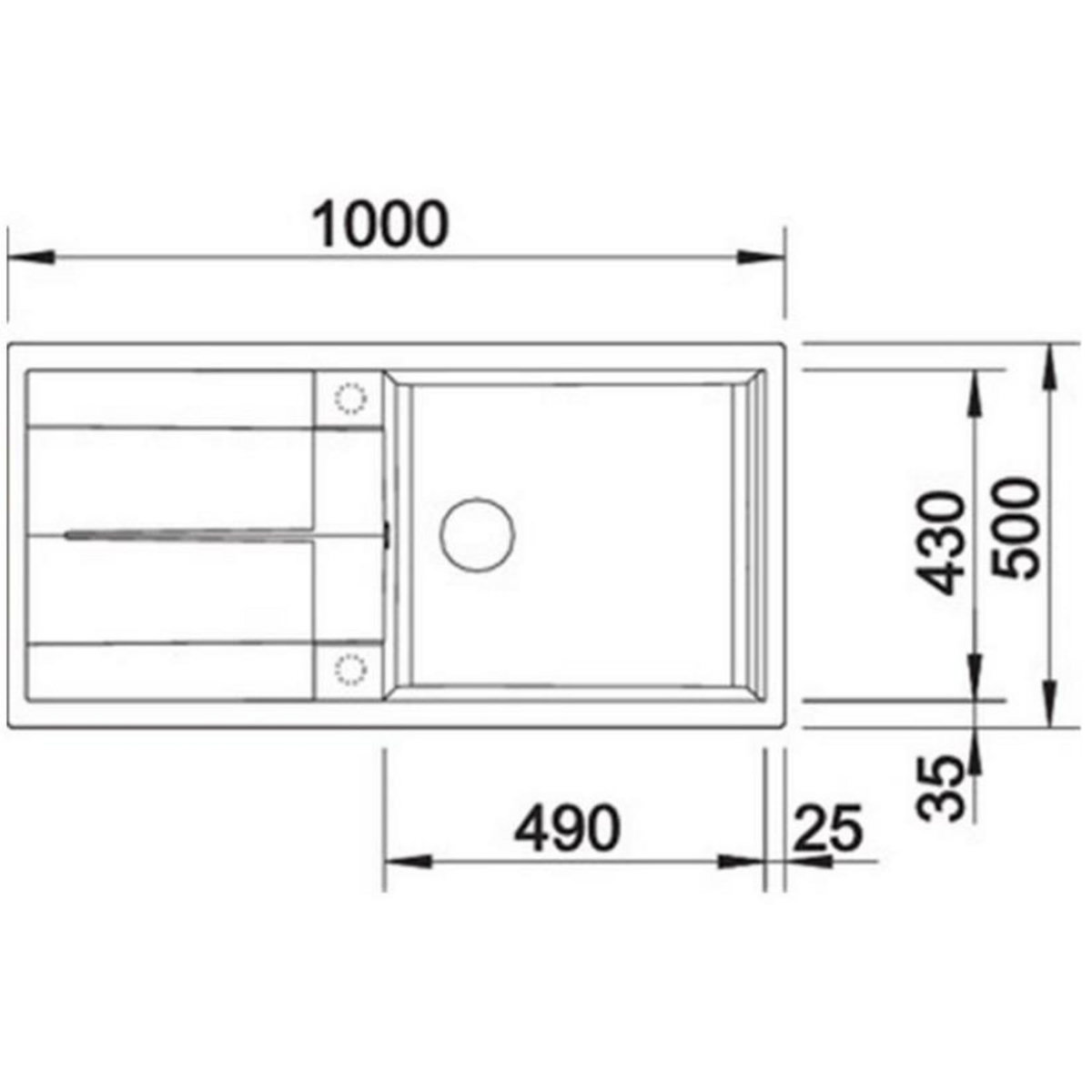 Blanco Evier à encastrer 60cm silgranit - 525932