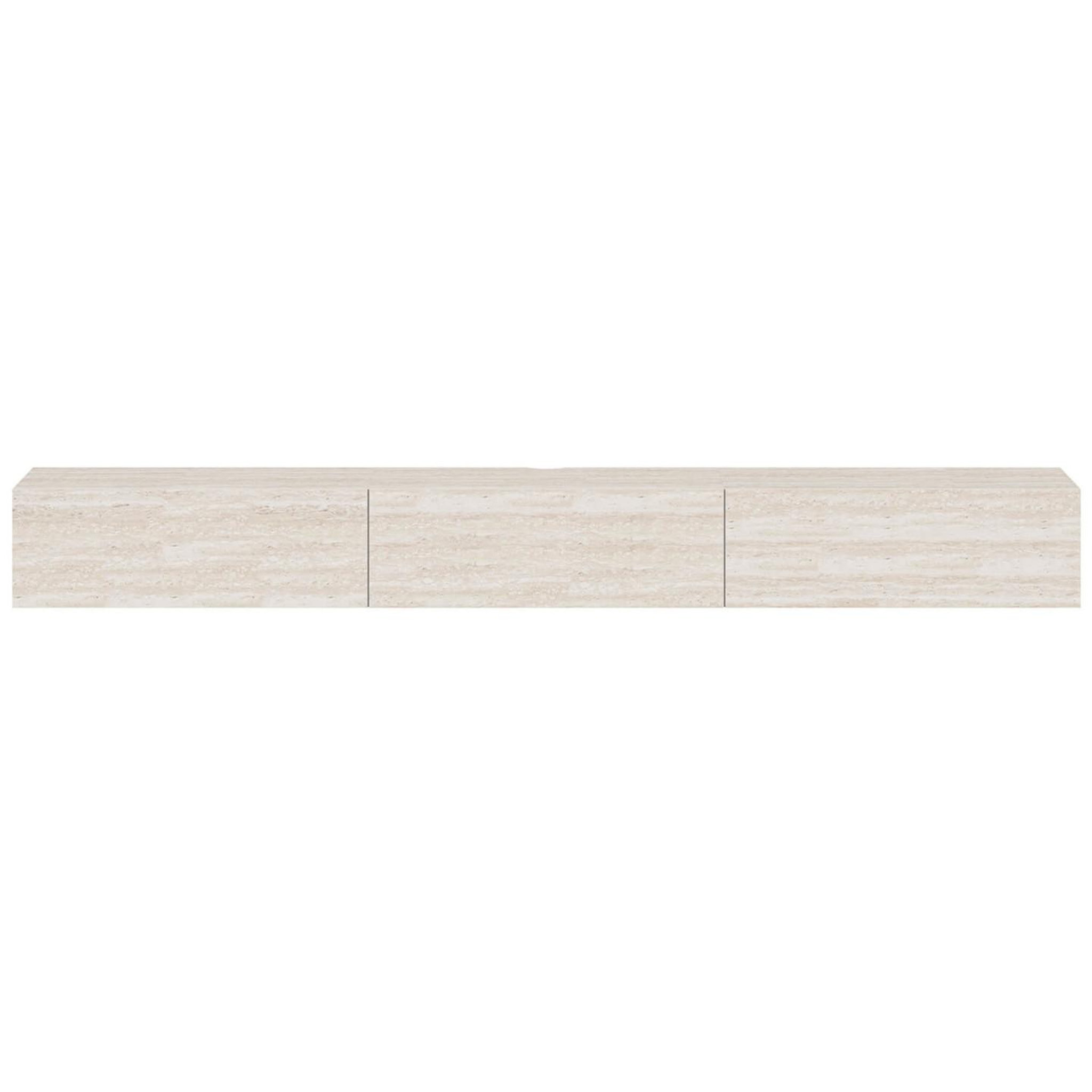 Voir la diapositive 3 : ID MARKET Meuble tv 270 cm suspendu elio 3 portes effet travertin