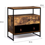 Voir la diapositive 5 : ID MARKET Commode 2 tiroirs CHICAGO 80 cm design industriel