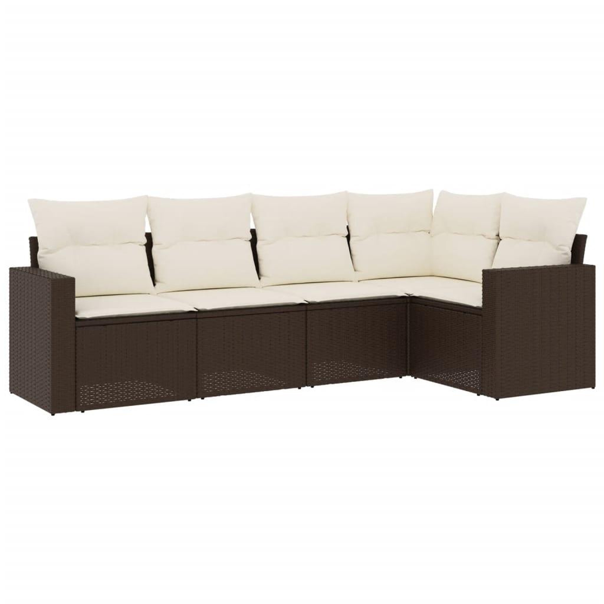 Voir la diapositive 2 : VIDAXL Salon de jardin avec coussins 5 pcs marron resine tressee