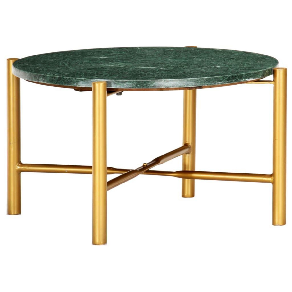 VIDAXL Table basse Vert 60x60x35 cm Pierre veritable et texture marbre